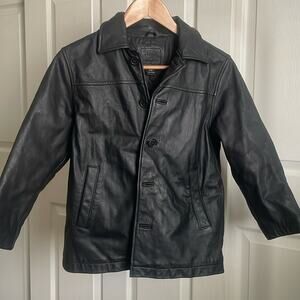 Vintage 90s Children’s Place Genuine Black Leather Jacket (M 7/8)